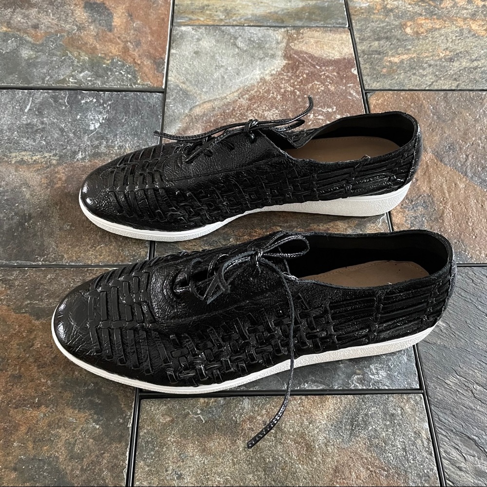 Antonio Melani Patent Leather Woven Lace-Up